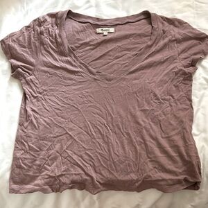 Madewell mauve v-neck t shirt
